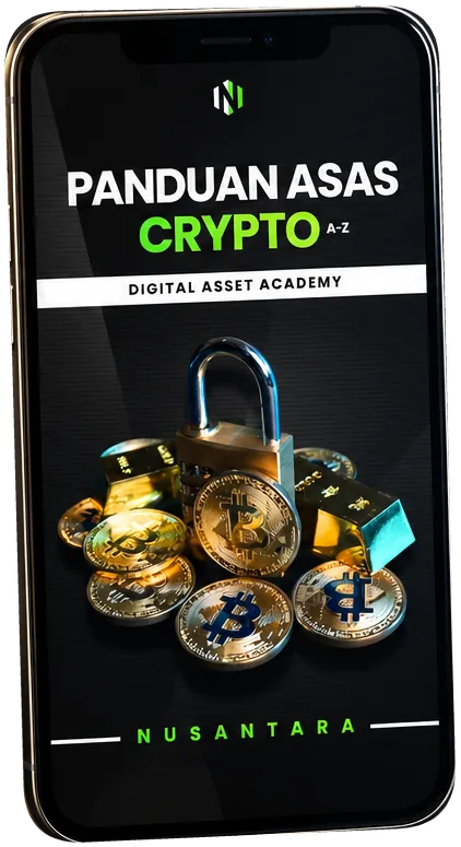 Ebook Ilmu Asas Crypto pada skrin telefon